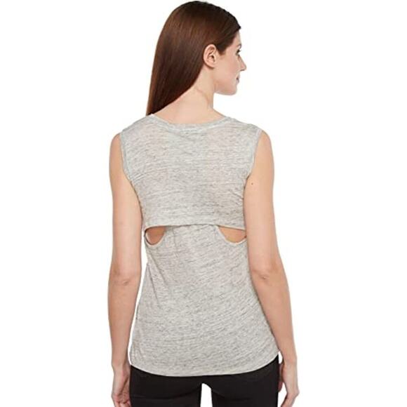 BlankNYC Linen Sleeveless Tank Embrace the Grey Open Back small - Picture 2 of 6